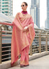 Flamingo Pink Woven Kanjivaram Silk Saree