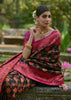 Pirate Black Woven Kashmiri Jamewar Silk Saree