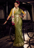 “Exclusive Offer” : Mehandi Green Woven Banarasi Satin Silk Saree