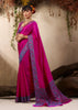 Wine Purple Woven Kanjivaram Silk Saree
