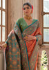 Burnt Orange Woven Banarasi Silk Saree