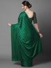 EMERALD GREEN WOVEN SATIN SILK SAREE (6867157680321)