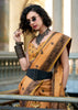 Dusky Orange Woven Tissue Linen Silk Saree