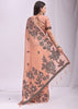 Salmon Peach Woven Cotton Linen Silk Saree