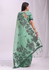 Sea Green Woven Cotton Linen Silk Saree