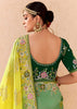 Lime Green Heavy Embroidered Designer Silk Saree