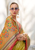 Delight Yellow Tissue Banarasi Silk Saree with Contrast Border