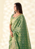 Basil Green Woven Linen Tissue Silk Saree