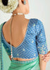 Sea Green & Blue Ombre Banarasi Tissue Saree