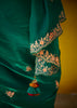 Ultramarine Green Woven Embroidered Chiffon Saree