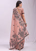 Rose Peach Woven Cotton Linen Silk Saree