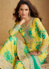 Yellow And Green Embroidered Plazzo Set