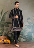 Phantom Black Sequence Embroidered Cotton Kurta With Dupatta