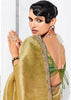 Golden Yellow Embroidered Designer Silk Saree