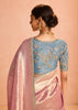 Soft Pink Woven Banarasi Designer Tissue Silk Saree With Embroidered Blouse