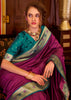 Dahlia Purple Woven Banarasi Soft Silk Saree