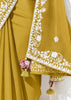 Misted Yellow Designer Organza Tissue Silk Saree With Printed Blouse