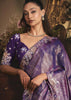 Grape Purple Tissue Organza Designer Saree