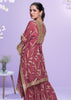 Earthy Red Georgette Kaftaan Sharara Set