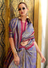 Corsican Purple Tissue Banarasi Silk Saree with Contrast Border