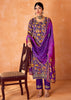 Orchid Purple Embroidered Suit Set With Floral Print