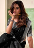 Classic Black Woven Linen Silk Saree