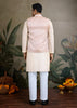 Off White Plain Kurta with Jacquard Jacket