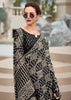 Black Printed Cotton Silk Saree
