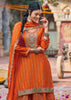 Russet Orange Embroidered Designer Suit Set