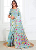 Aruba Blue Woven Linen Cotton Silk Saree