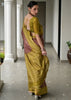 Dusty Mauve & Yellow Printed Tussar SIlk Saree