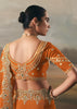 Orange Tissue Embroidered Wedding Wear Saree