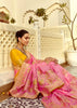 Bloom Pink Woven Banarasi Designer Silk Saree With Contrast Blouse