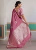 Mellow Mauve Woven Satin Silk Saree
