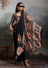 Ink Black Printed Satin Silk Saree