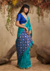 Peacock Blue Woven Cotton Silk Saree