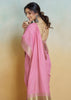 Prism Pink Woven Banarasi Linen Silk Saree