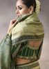 “Exclusive Offer” : Sage Green Banarasi Designer Saree With Embroidered Blouse