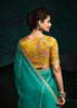 Tropical Green Designer Tissue Silk Saree With Printed Blouse