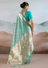 Ocean Green Woven Banarasi Tissue Silk Saree