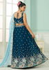 Teal Blue Georgette Embroidered Sequins Lehenga Set