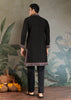 Phantom Black Embroidered Stitched Kurta Set