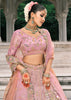 Pink & Grey Heavy Embroidered Designer Lehenga