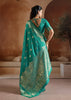 Marine Green Woven Banarasi Silk Saree
