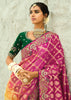 Yellow & Pink Woven Georgette Bandhej Designer Saree