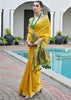 Yellow Woven Silk Saree With Patola Pallu