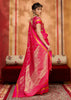 Raspberry Pink Woven Banarasi Silk Saree