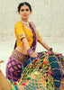 Purple Woven Georgette Bandhej Designer Saree