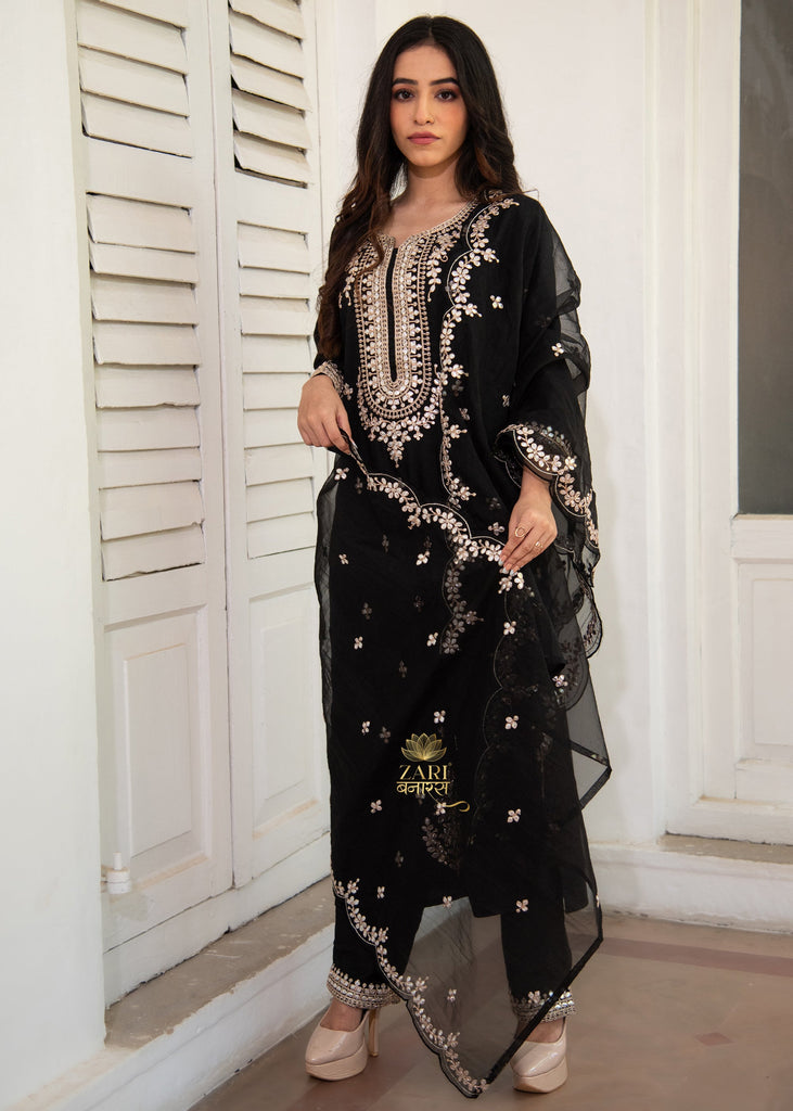 Onyx Bloom Filigree Black Suit Set (10702833418433)
