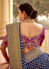 Navy Blue Woven Banarasi Designer Silk Saree With Embroidered Blouse